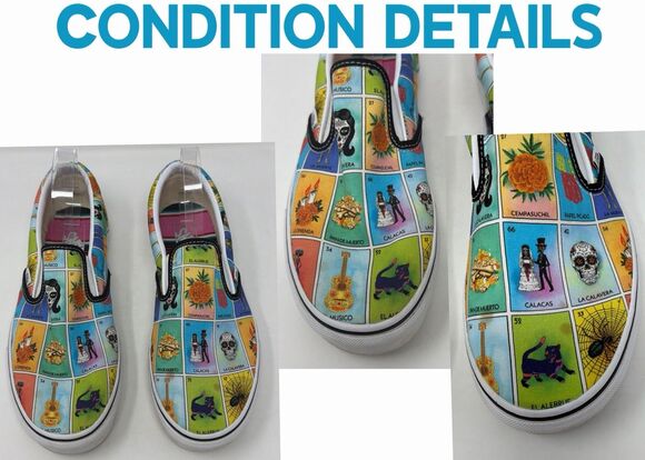 Vans Loteria Don Clemente Dia De Los Muertos Classic Slip On Womens 12 Mens 10.5 main image 5